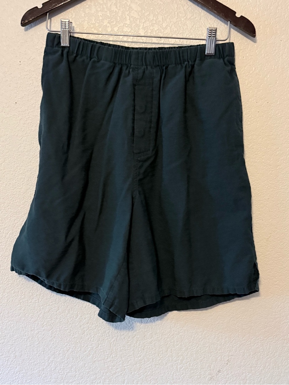 Ami Deep Forest Green Elastic-Waist Hybrid Shorts 0235